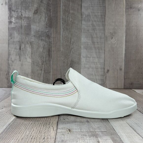 Vionic Beach Marshall Womens 7.5 Canvas Slip On Sneaker Flats Casual Shoes White - Picture 6 of 14